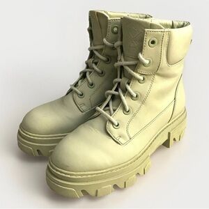 Dejavu Sage Green Women’s Chunky Platform‎ Combat Boots Sz 36 Grunge Style